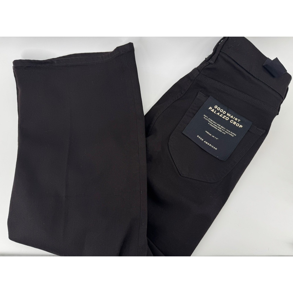 NWT - Good American Good Waist Palazzo Crop Jeans Size 12/31 - MSRP $158